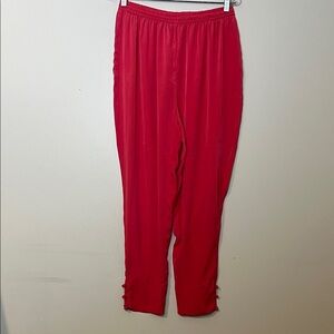 Bright pink Elastic Waist Pull-On Pants hot pink - last pic is color